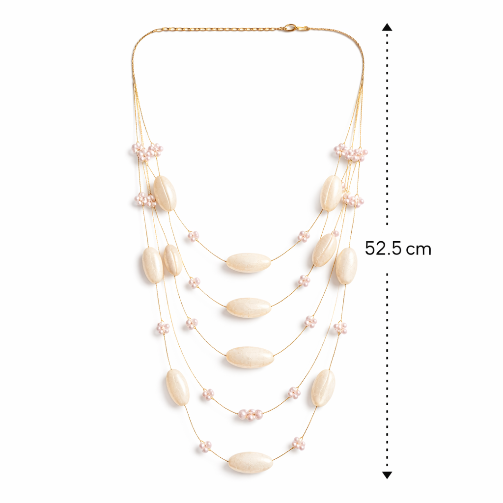 Multi Layer Shell Beaded Necklace