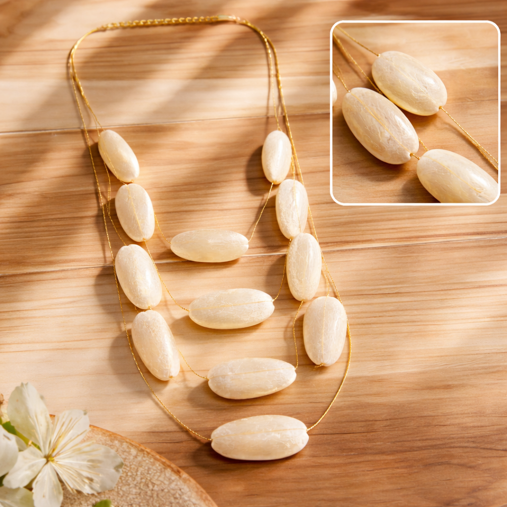 Multi Layer Oval Bead Necklace