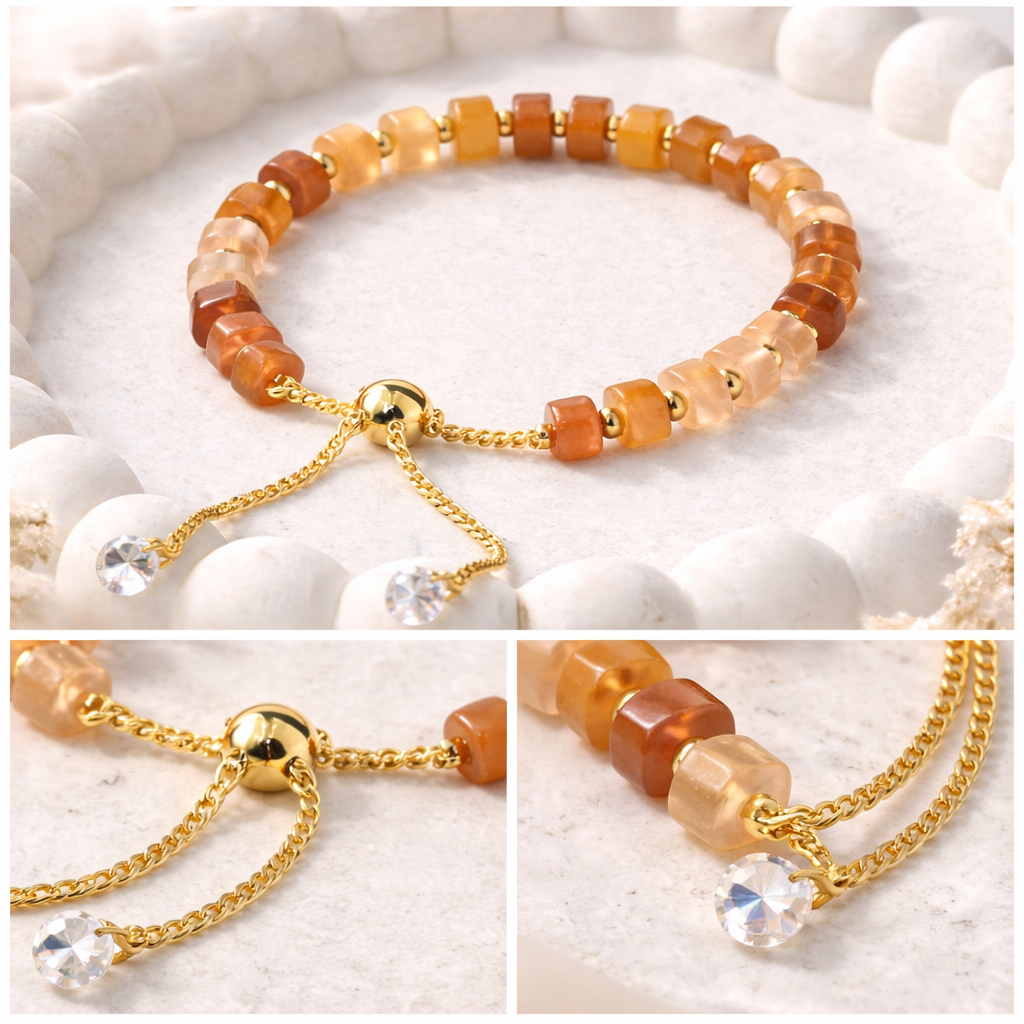Adjustable Cylindrical Beaded Bracelet