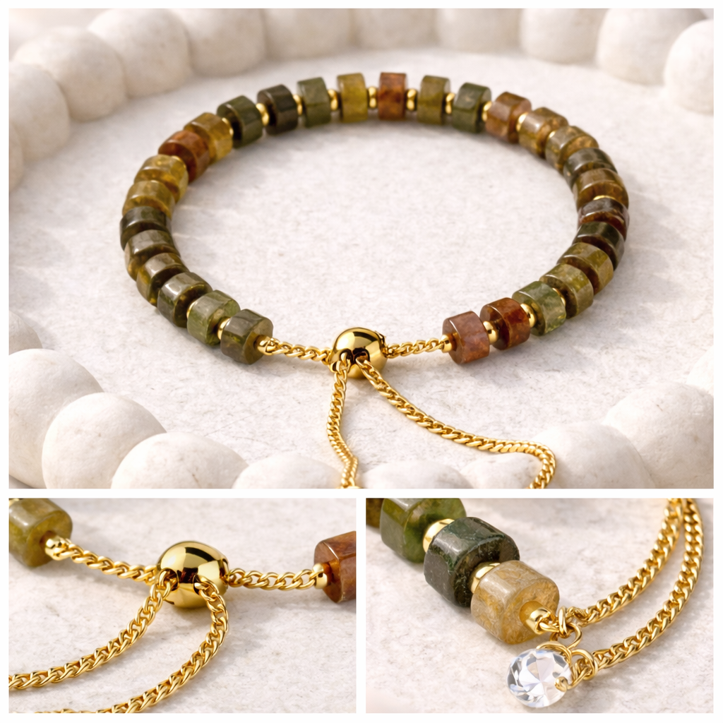 Adjustable Cylindrical Beaded Bracelet