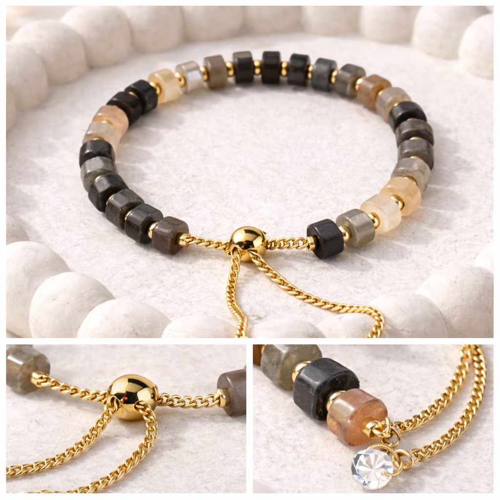 Adjustable Cylindrical Beaded Bracelet