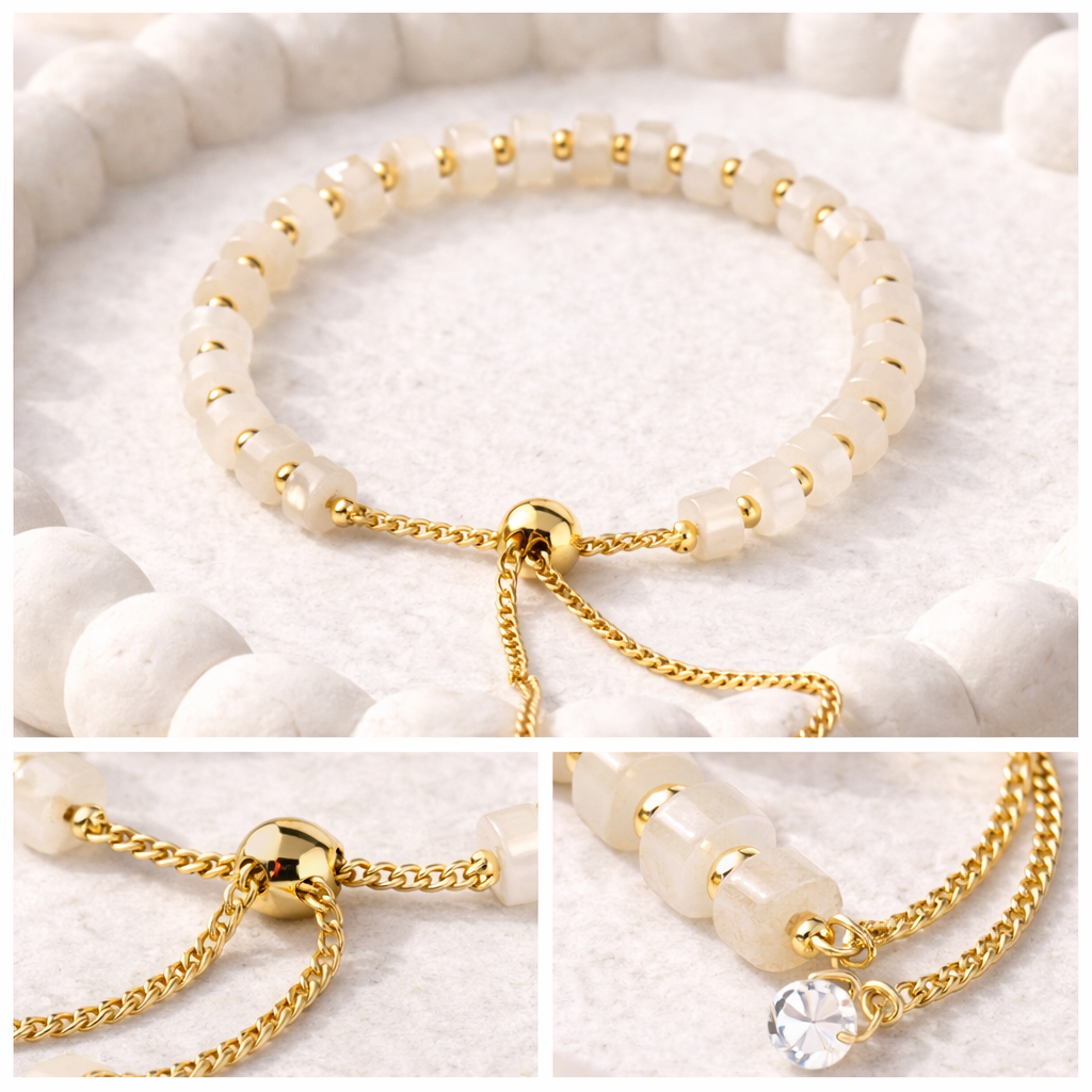 Adjustable Cylindrical Beaded Bracelet