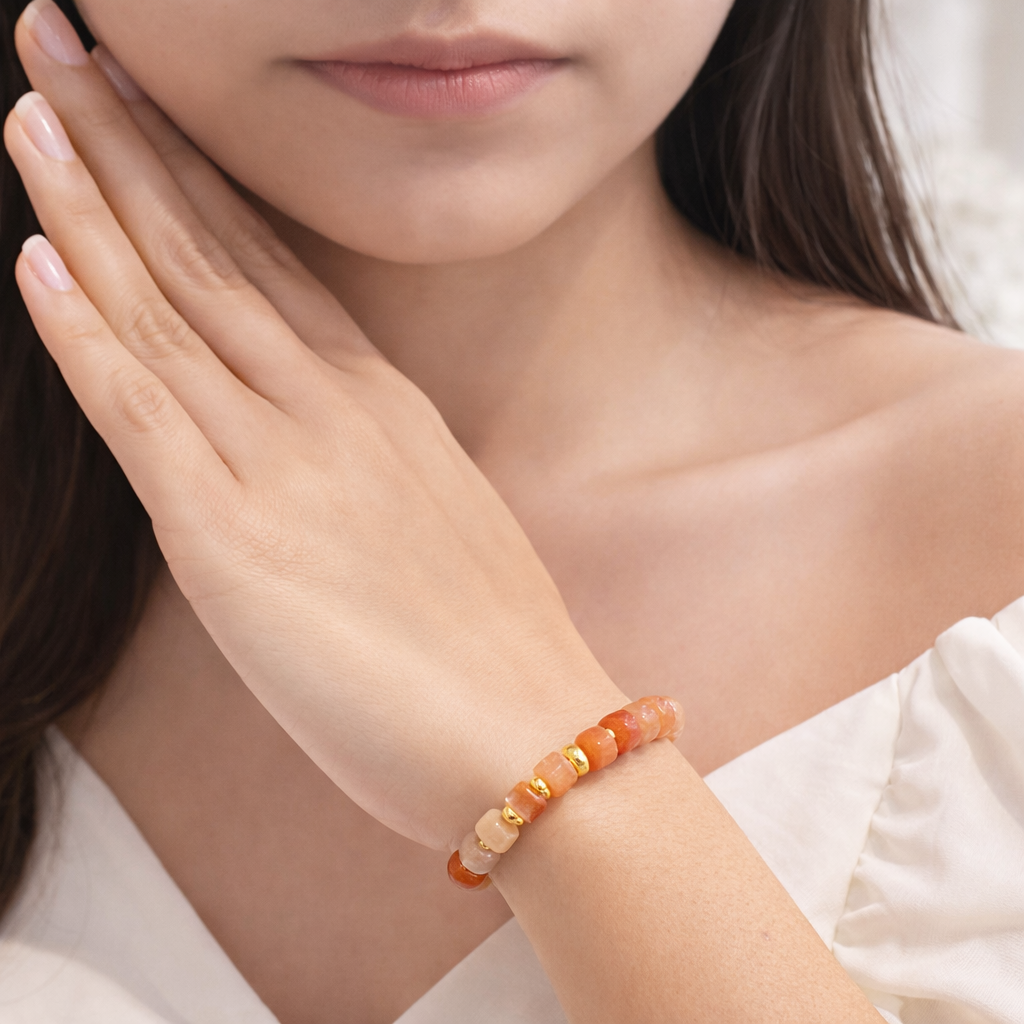 Adjustable Cylindrical Beaded Bracelet