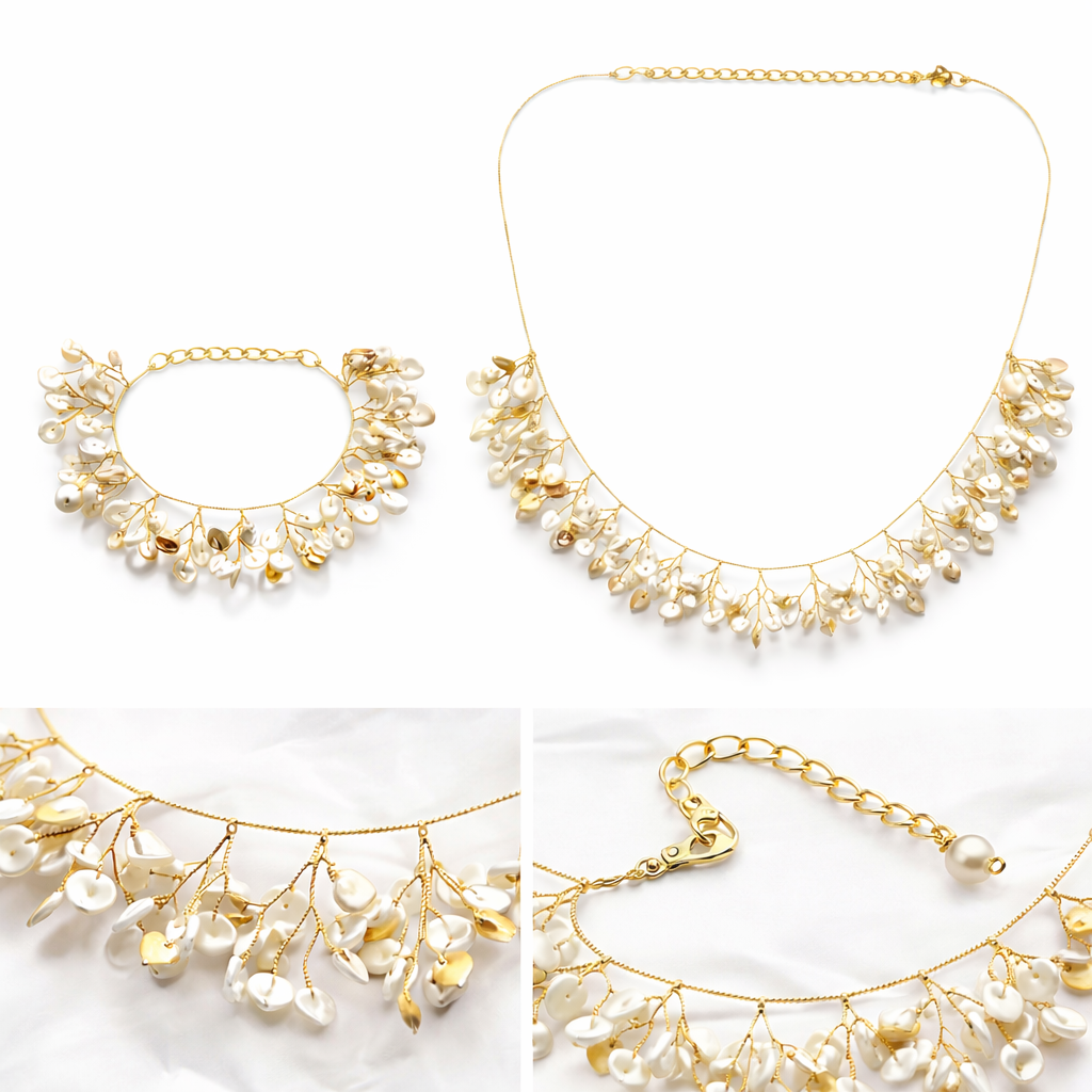 Luxurious Gold Plated Necklace & Bracelet set