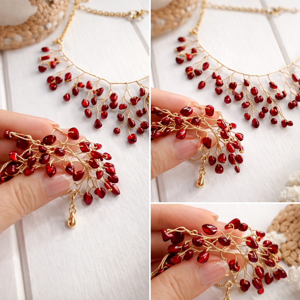 Fraagleam Elegant Gold-Plated Necklace & Bracelet Set with Crystal Drop Accents | Perfect for Weddings & Parties Jewelry