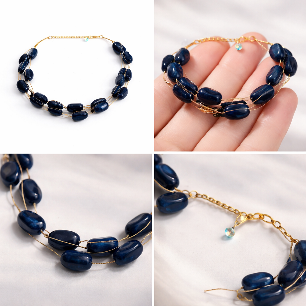 Elegant Round Beaded Necklace & Bracelet Set