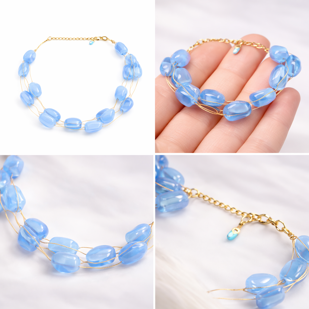 Elegant Round Beaded Necklace & Bracelet Set