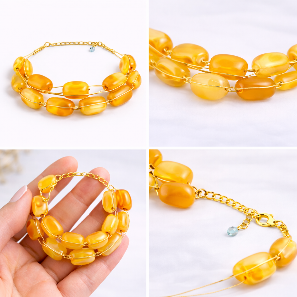 Double Layer Oval Bead Bracelet