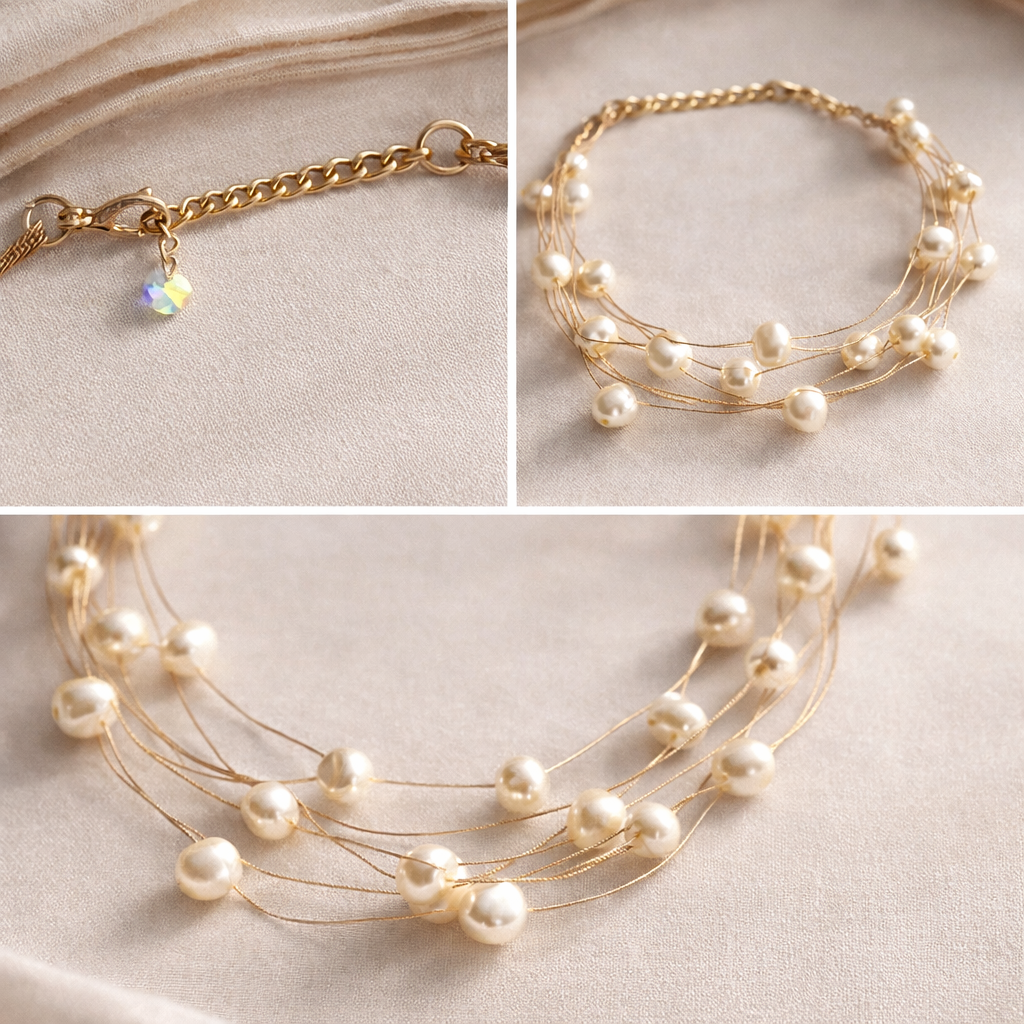 Elegant Gold Plated Necklace & Bracelet Set