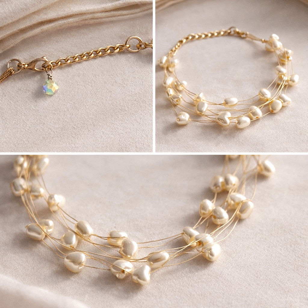 Elegant Gold Plated Necklace & Bracelet Set