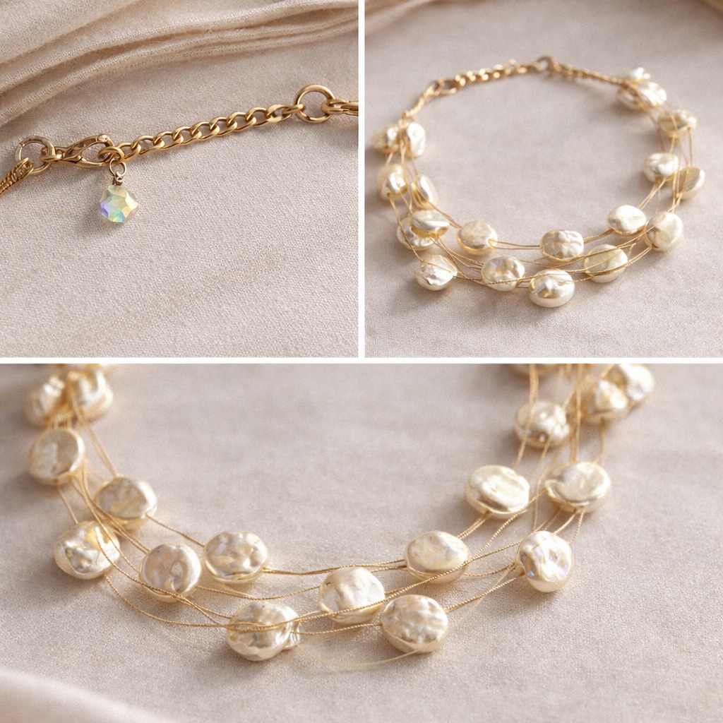 Elegant Gold Plated Necklace & Bracelet Set
