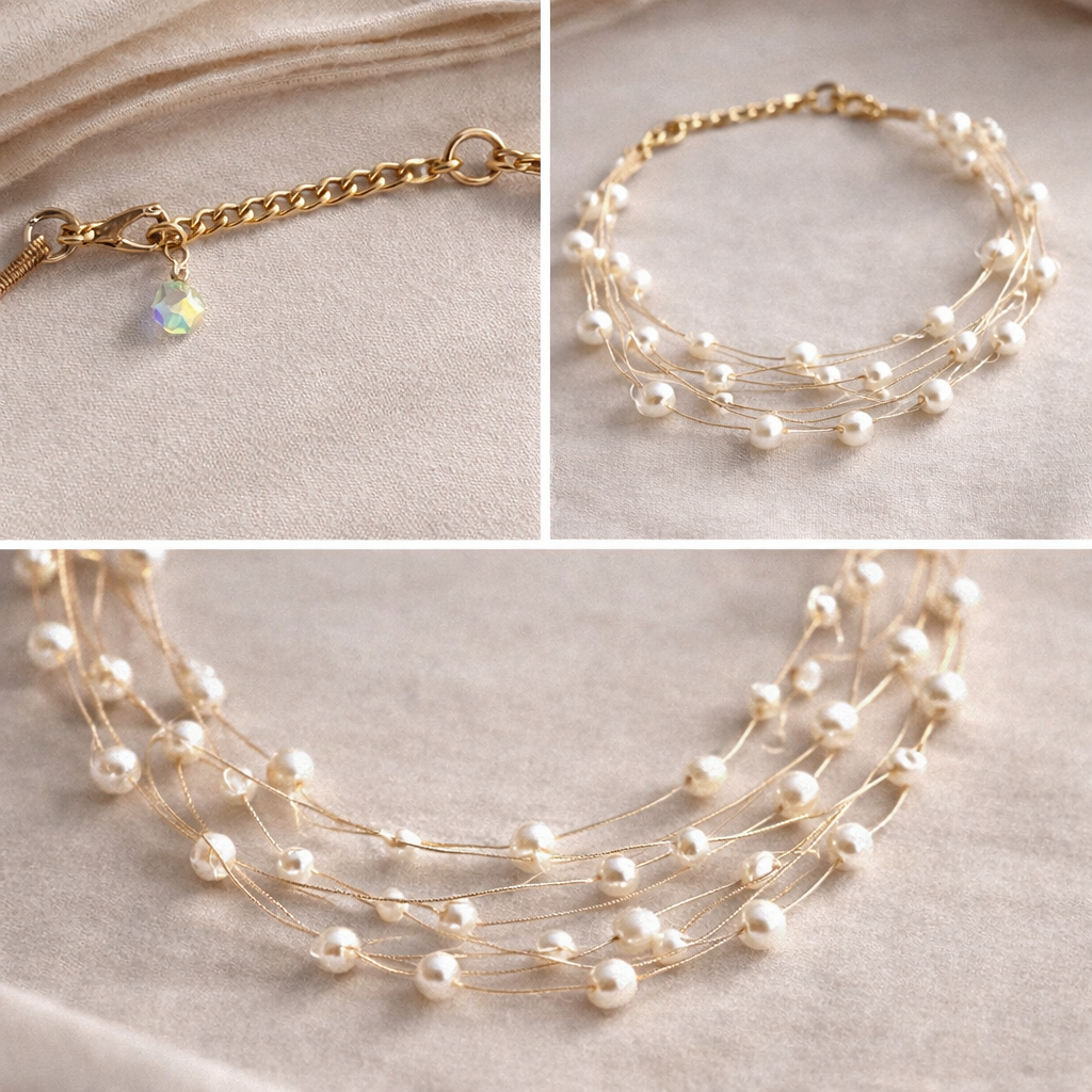 Elegant Gold Plated Necklace & Bracelet Set