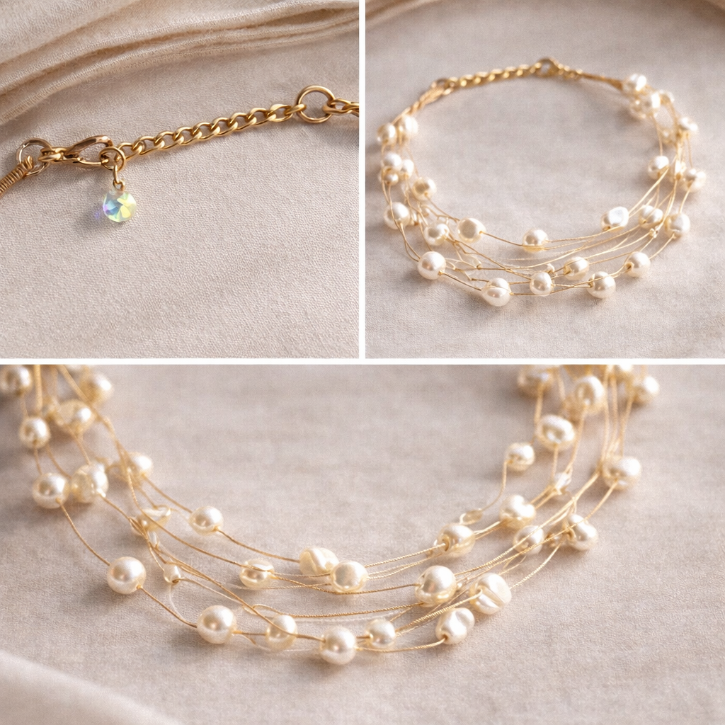 Elegant Gold Plated Necklace & Bracelet Set