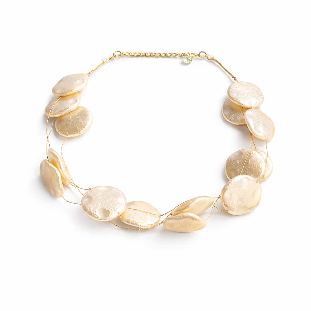 Double Layer Coin Bead Necklace