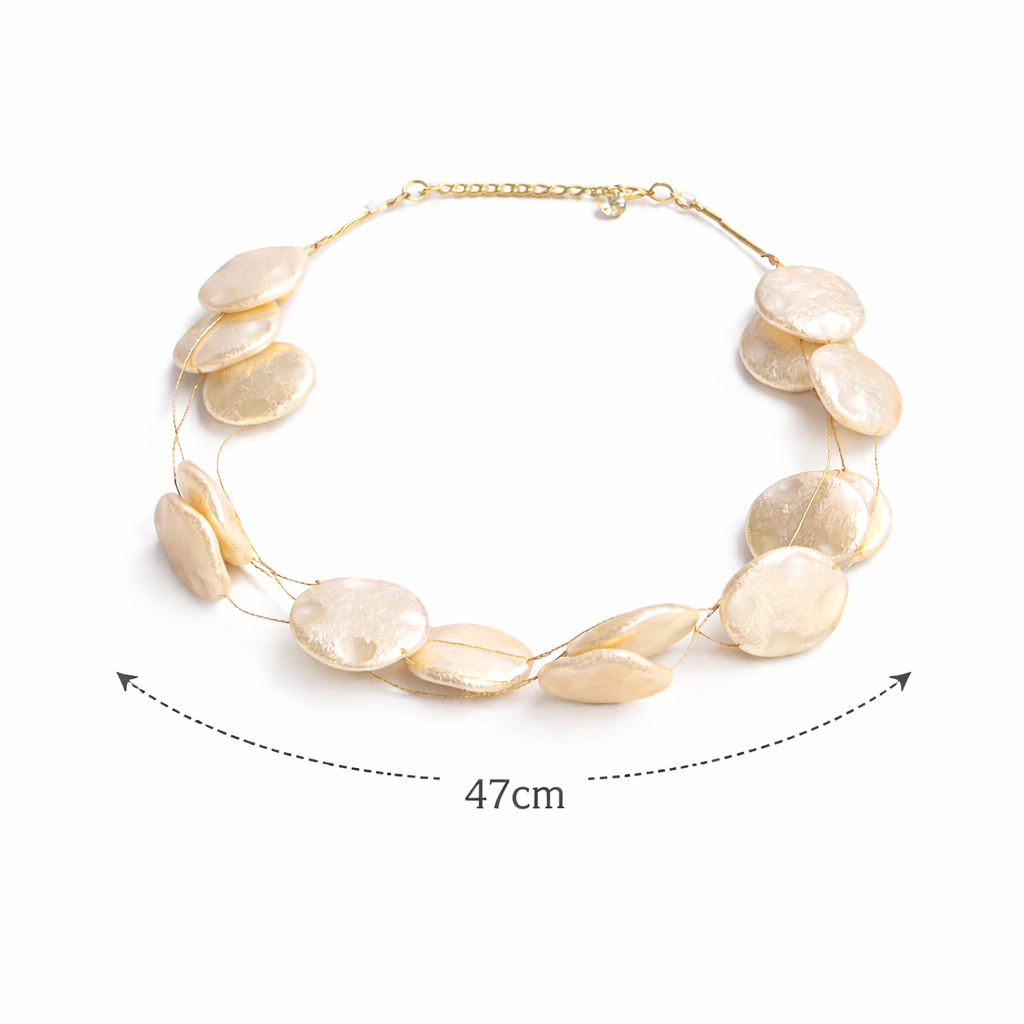 Double Layer Coin Bead Necklace