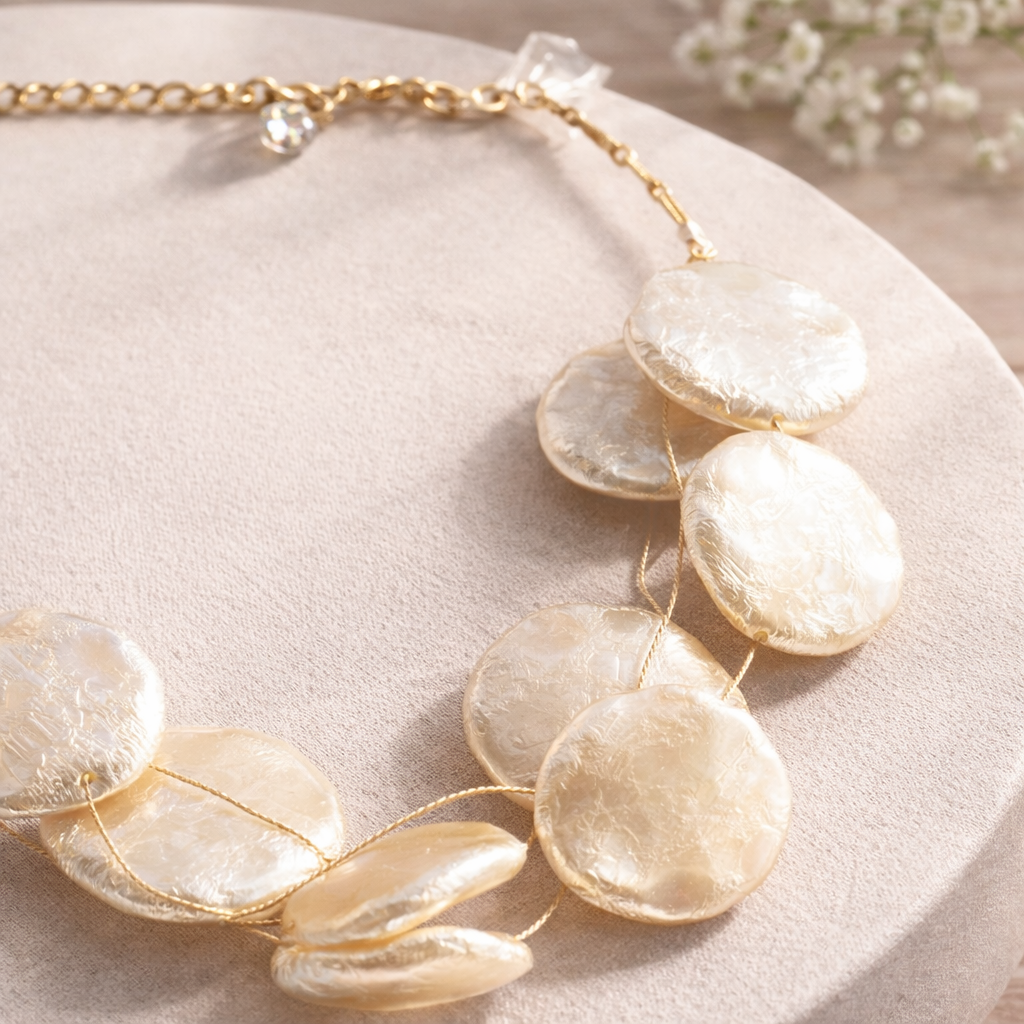 Double Layer Coin Bead Necklace