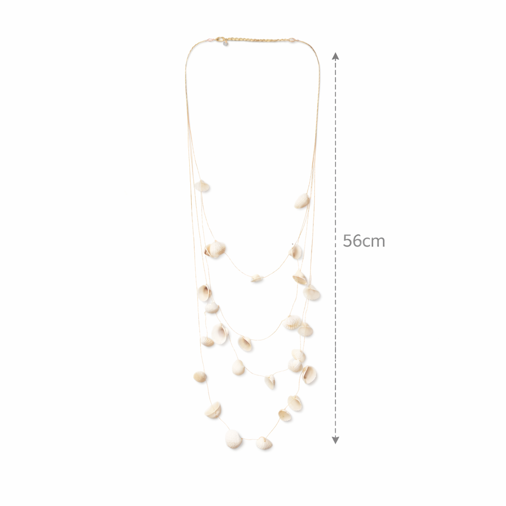 Layered Shell Long Necklace
