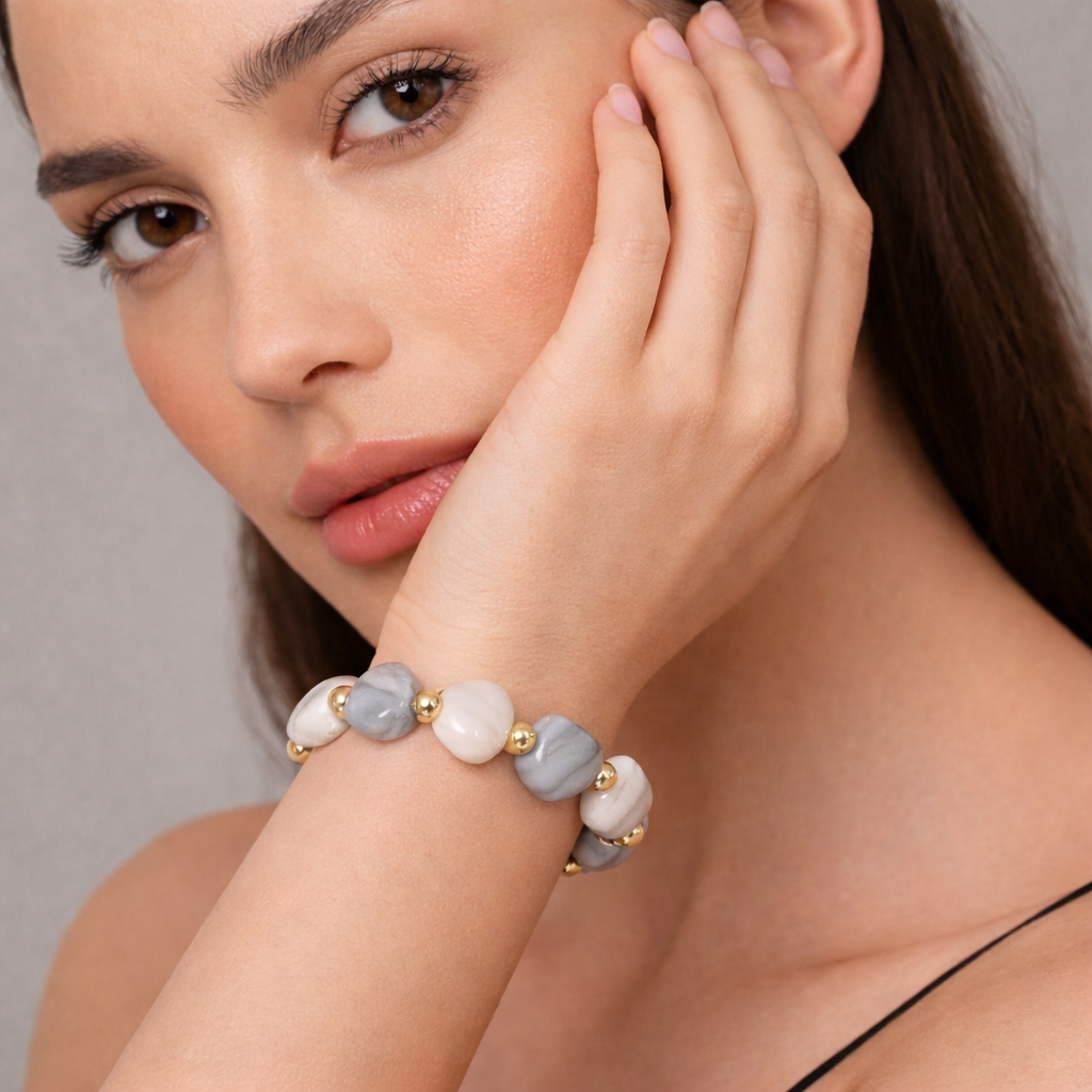 Glossy Segment Stretch Bracelet