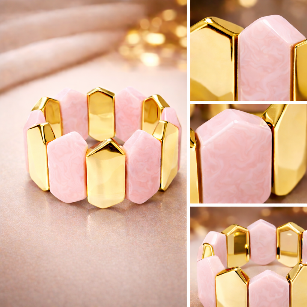 Geometric Resin Stretch Bracelet